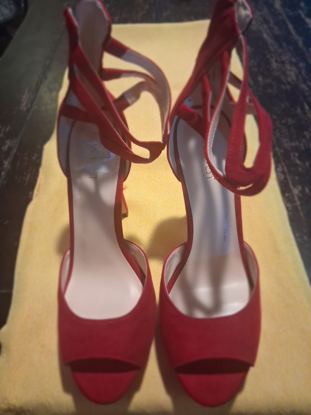Nine West Red Strappy Open-Toe Heels